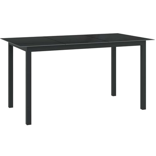 In vrtni stol crni 150 x 90 x 74 cm od aluminija i stakla Cene