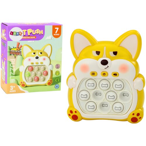 Lean_Toys Arkadna konzolna igra Pop-It Fox 7 načinov igre rumena Slike