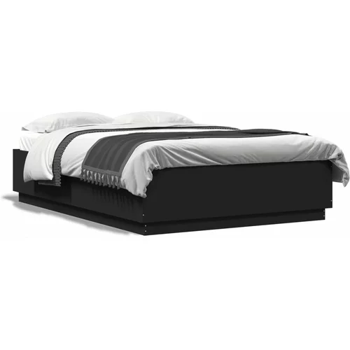  Okvir za krevet s LED svjetlima crni 120 x 200 cm drveni