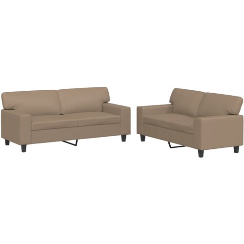 Maison Chic Sedežna garnitura - kavč 2-delna kapučino umetno usnje, (21728606) Cene