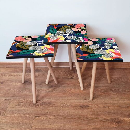 Hanah home set klub stočića 3Shp346, 3 komada, Boja hrasta Cene