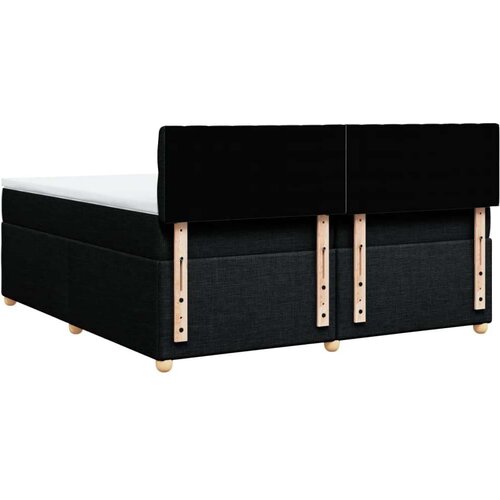 VidaXL Krevet s oprugama i madracem crni 200x200 cm od tkanine Slike