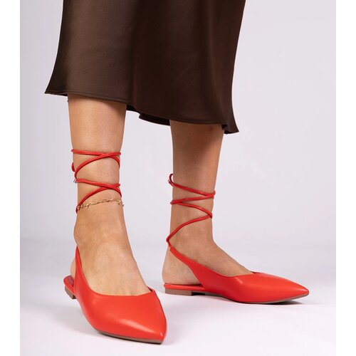 Gemre Red flat eco-leather pumps Terry Cene