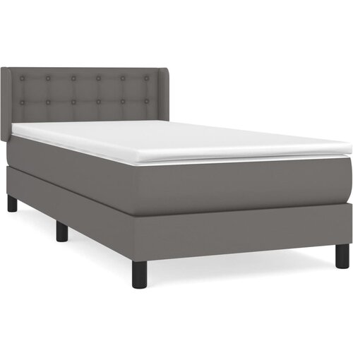 Maison Chic Box spring postelja - Vzmetna postelja z vzmetnico siva 90x200 cm umetno usnje SL14740, (21902584) Slike
