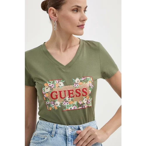Guess Kratka majica ženske, zelena barva, W4GI23 J1314