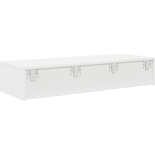  Zidna polica s ladicama bijela 100x36x19 cm izrađeno drvo Slike