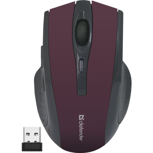 Defender MOUSE ACCURA MM-665 RF MAROON 1600dpi 6P Slike