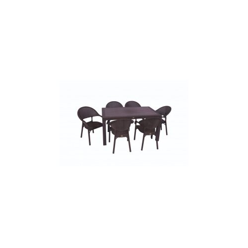  Bastenski set bambu 6 stolice i sto 150x90 braon Slike
