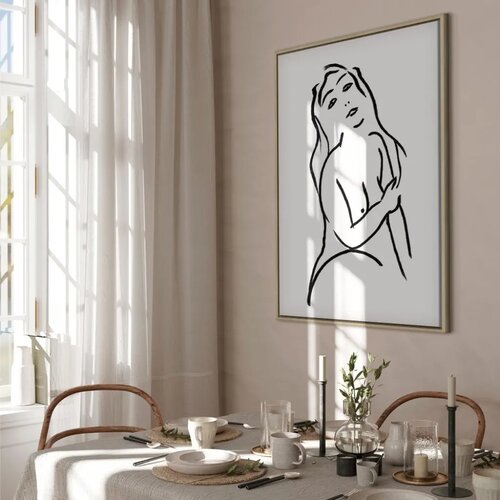  Slika - Passionate Touch (1 Part) Vertical 60x90 U prirodnom drvenom okviru Slike