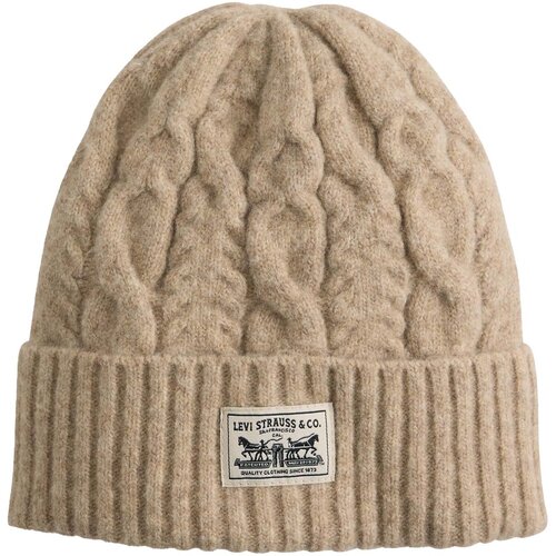 Levi&amp;#039;s Kape Women&amp;#039;s Backpatch Beanie - Holiday Cable Kostanjeva Slike