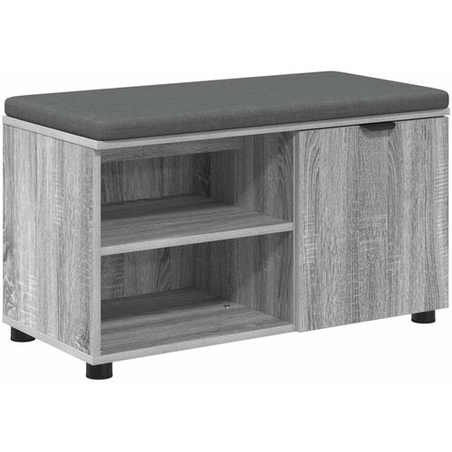  Klupa za hodnik s jastukom Sivi Sonoma 80 x 38 x 46 cm Slike