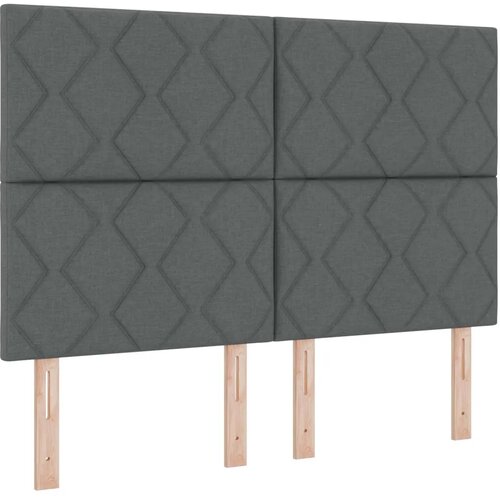  LED okvir za krevet s madracem Tamnosiva 140 x 200 cm Tkanina - Tamnosiva 140 x 200 cm Dizajn s rombovima Slike