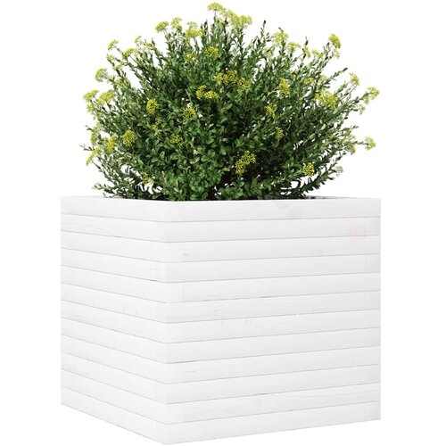  Vrtna sadilica bijela 50x50x46 cm od masivne borovine Slike