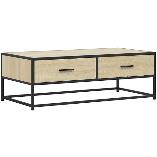Maison Chic Klubska mizica - kavna mizica - Nizka mizica sonoma hrast 100x50x35 cm inženir. les in kovina, (21752576) Slike