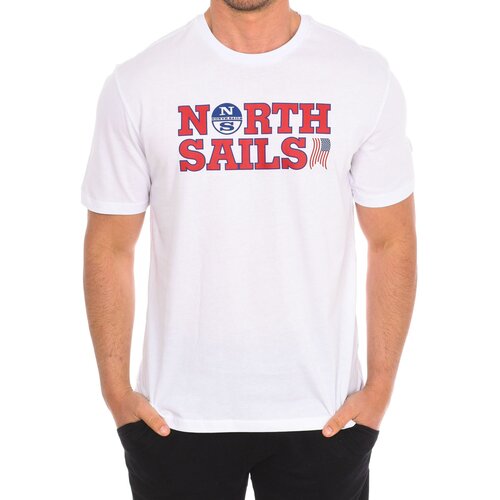 North Sails Majice s kratkimi rokavi 9024110-101 Bela Cene