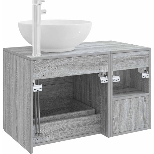  Set namje&amp;scaron;taja za kupaonicu 2 kom. Siva Sonoma 49,5 x 44,5 x 80 cm Slike
