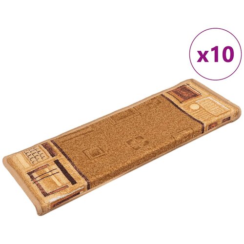  Otirači za stepenice samoljepljivi 10 kom 65x21x4 cm bež Cene