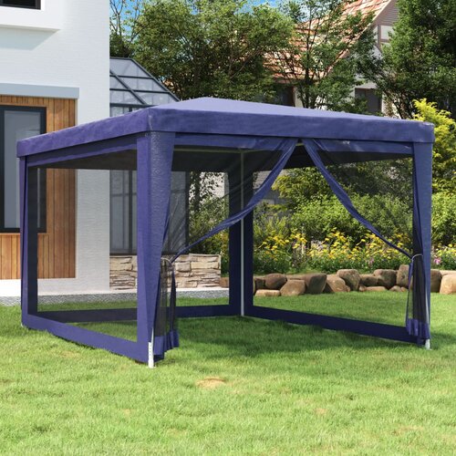 Šator za zabave s 4 mrežasta bočna zida plavi 3 x 4 m HDPE Cijene