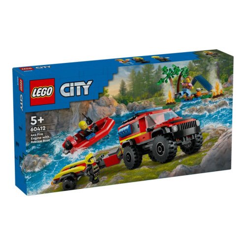Lego city fire 4x4 fire truck with rescue boat ( LE60412 ) Slike