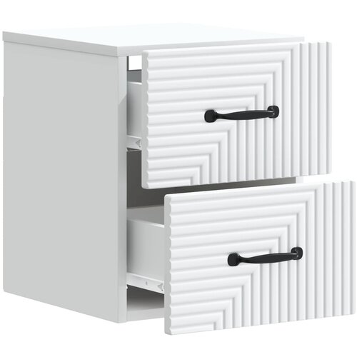  Noćni ormarić za montažu na zid 2 pcs Bijela 34,5 x 33 x 40 cm Slike