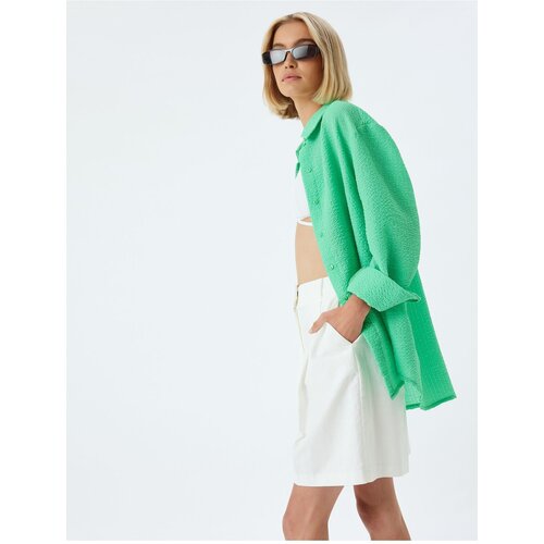 Koton Oversize Shirt Textured Long Sleeve Slike