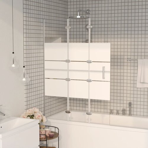  Sklopiva pregrada za tu&scaron; ESG 100 x 140 cm bijela Cijene