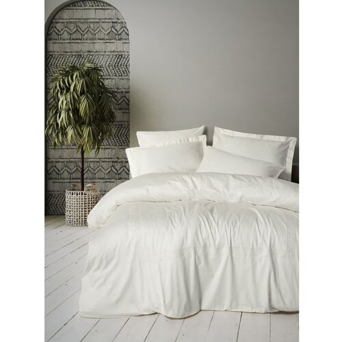  luxe - ecru ecru satin double quilt cover set Cene