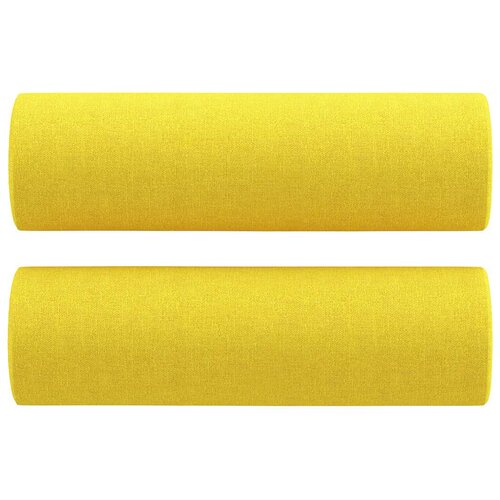  2-dijelni set sofa s jastucima svjetložuti od tkanine Slike