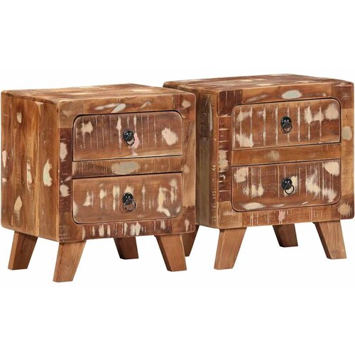 vidaXL Nočna omarica 2 kosa 40x32x46 cm masivni les obnovljen Cene