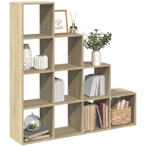  Pregrada/regal za knjige 4 razina hrast 131,5x29x131,5cm drveni Cijene