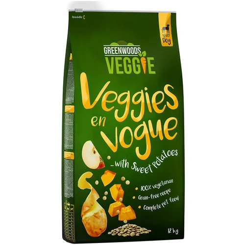 Greenwoods Veggie (sladki) krompir z lečo, jabolkom in bučo - Varčno pakiranje: 2 x 12 kg