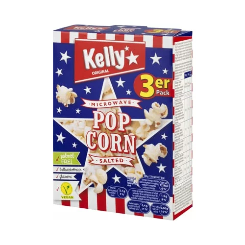 Kelly's popcorn za mikrovalovno pečico, 3 delni paket