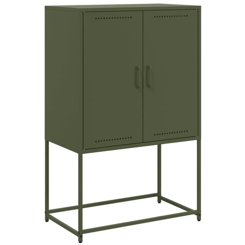 Maison Chic Visoka omara - Komoda - Predalnik olivno zelena 68,5x38,5x107 cm jeklo, (21718794) Slike