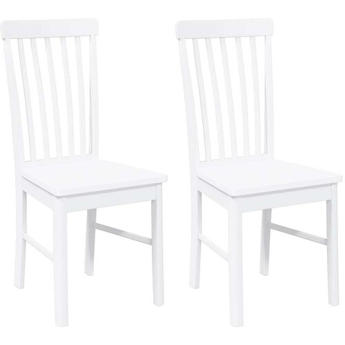 Maison Chic Jedilni stoli - Vzorci stoli 2 kosa bele masivne lesene gume A190, (22032343) Cene