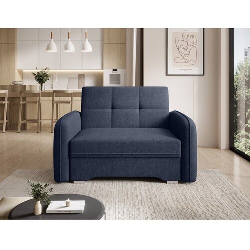 ELTAP Temno modra raztegljiva/s prostorom za shranjevanje sedežna garnitura iz &amp;scaron;enilje 102 cm Laine &amp;ndash; Slike