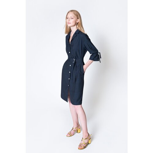 Deni Cler Milano Woman's Dress W-Dc-3478-0M-G9-58-1 Navy Blue Slike