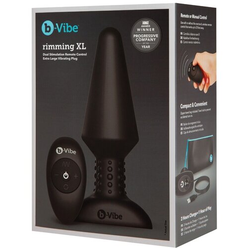 b-Vibe Analna kupa Rimming XL, Vibrirajuća, 16cm, Crna Cene