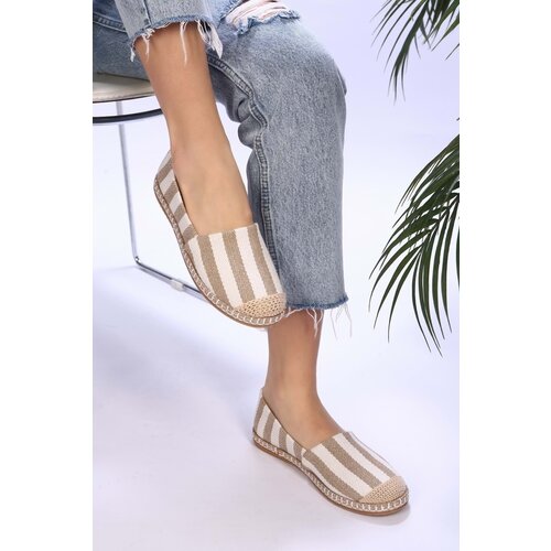 Shoeberry Women's Lurica White-tan Linen Espadrille Cene
