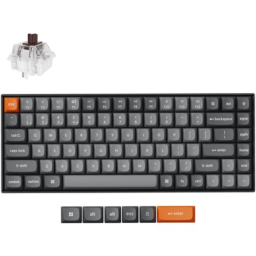 KEYCHRON K2 Max Brezžična Mehanska Tipkovnica, Bluetooth / 2.4 GHz, Bela osvetlitev, Super Brown Switch, US Layout, K2M-A3, (21733743) Slike