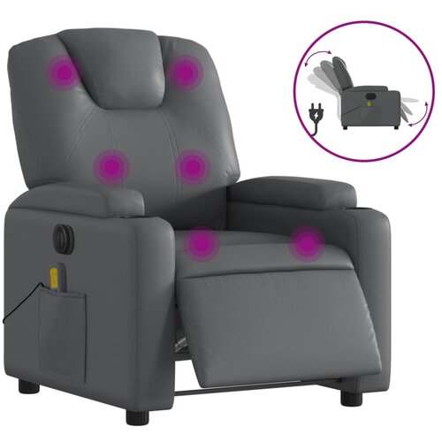 Maison Chic Električni masažni naslanjač - Relax naslanjač sivo umetno usnje, (22134459) Cene