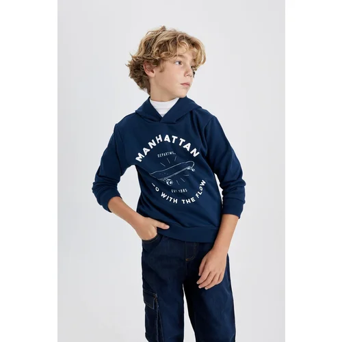 Defacto Boy Printed Hooded Thick Sweatshirt