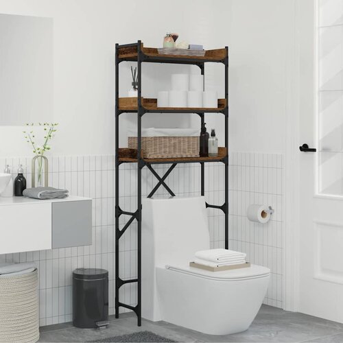 VidaXL Polica za pralni stroj s polico Star les 67 x 25 x 163 cm Slike