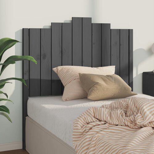 vidaXL Posteljno vzglavje sivo 106x4x110 cm trdna borovina Cene