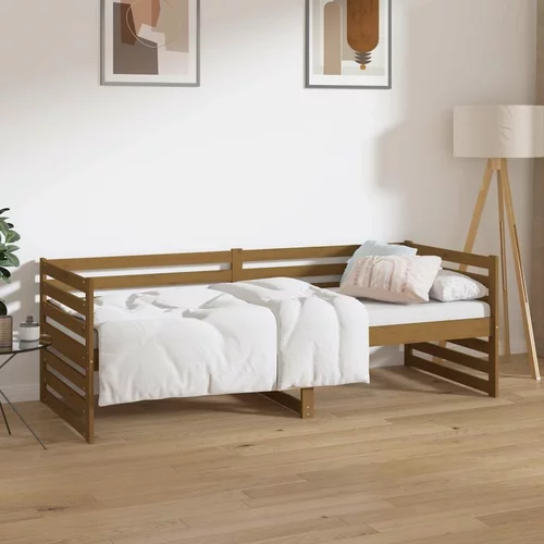  Dnevna postelja medeno rjava 80x200 cm trdna borovina, (20787835)