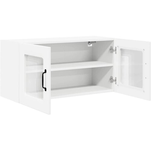  Zidni stakleni ormarić Bijelo 80 x 31 x 40 cm Konstruirano drvo Slike