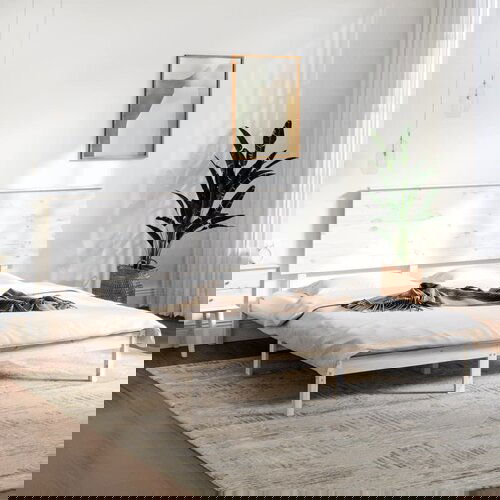 Furnova Posteljni okvir bel iz trdnega lesa 150x200 cm, (21938264) Slike