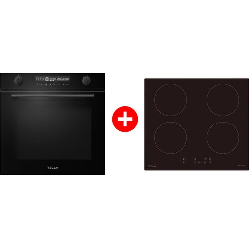 Tesla Ugradna rerna ventilatorska 72l BO910MBP + Ugradna ploča indukciona HI6401MB Cene