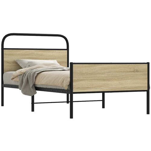 VidaXL Okvir kreveta bez madraca boja hrasta sonome 90 x 200 cm drveni Slike