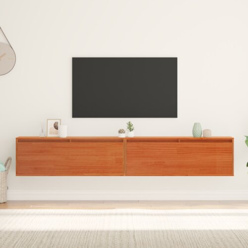  Zidni ormari Zidne s pohranom s vratima 2 pcs Vo&amp;scaron;tano smeđa 100 x 30 x 35 cm Slike