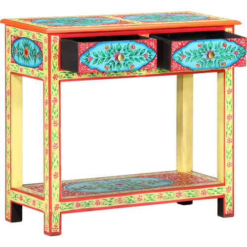Maison Chic Ročno barvana konzolna miza - miza ob steni 80x35x75 cm trden mangov les, (21786657) Cene